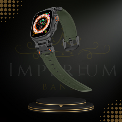 Verdant Luxury - Black Buckle with Green Silicone Band