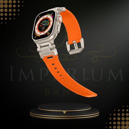 Sunset Ember - Titanium Buckle with Orange Silicone Band